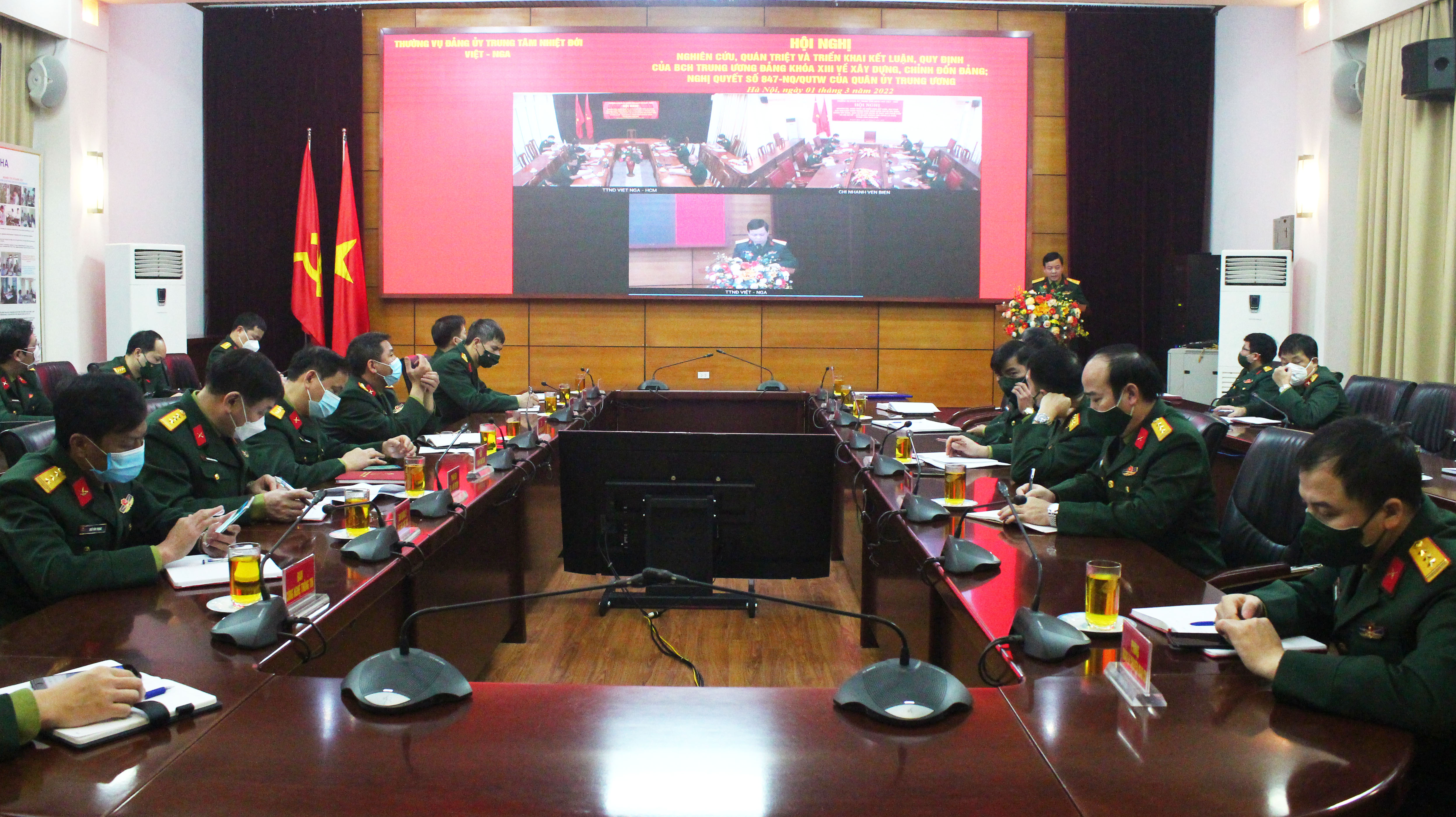 Thường vụ Đảng ủy Trung tâm Nhiệt đới Việt - Nga tổ chức học tập, triển khai thực hiện kết luận, quy định của Trung ương Đảng khóa XIII; Nghị quyết 847-NQ/QUTW của Quân ủy Trung ương