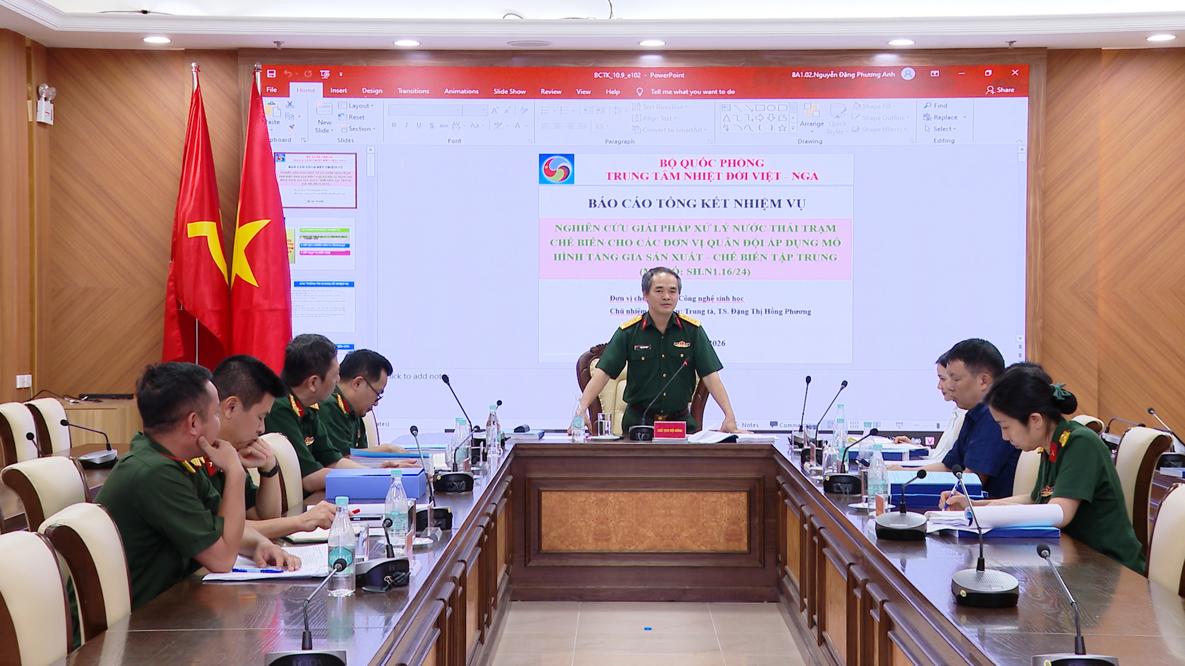 Nghiệm thu đề tài nghiên cứu giải pháp xử lý nước thải tại các trạm chế biến tập trung trong Quân đội