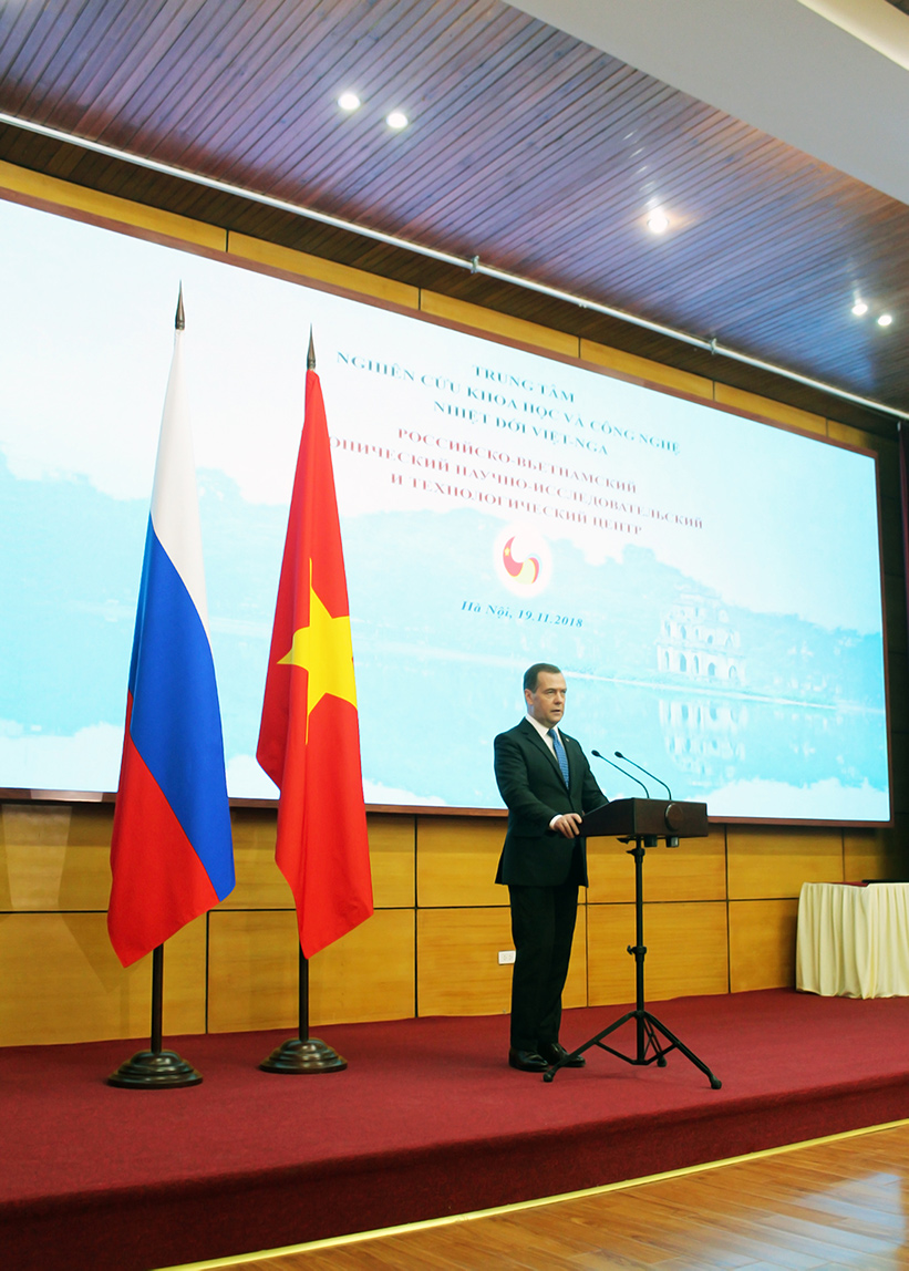 Thủ tướng D.A Medvedev phát biểu